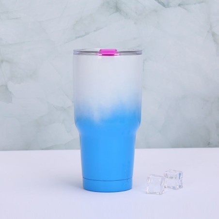 New fashion stainless steel 30oz car cup gradient color thermal insulation cold cup Car ice bullion cup